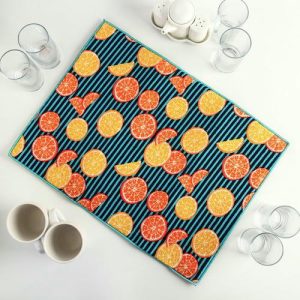 Коврик для сушки посуды Доляна «Цитрусы», 38x51 см, микрофибра