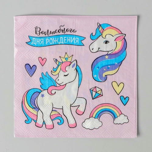 Cалфетки «Волшебного дня рождения», 25х25см, набор 20 шт — изображение 2