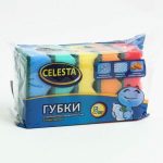 CELESTA губки для мытья посуды Волна 5шт