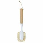 Щётка для мытья посуды Zeroline, овал, бамбук, цвет светло-серый