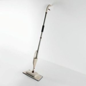 Швабра для мытья пола с распылителем и щётка-пылесос 2 в 1 насадка микрофибра 41x14 см, ручка 128 см, цвет бежевый