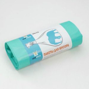 Мешки для мусора «Уфа ПАК», 60 л, 60x70 см, 29 мкм, ПВД, 10 шт, цвет бирюзовый