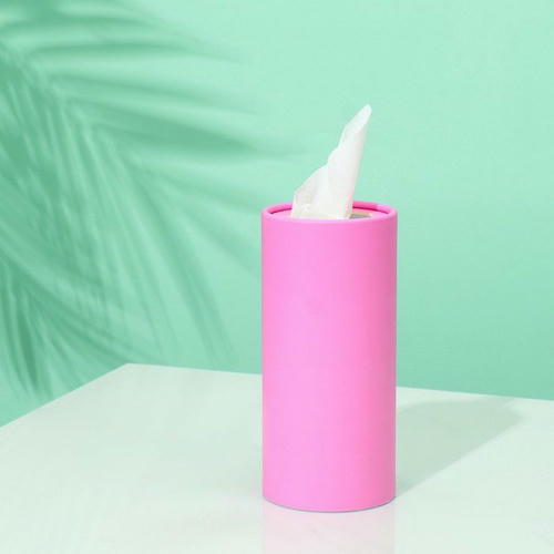 Салфетки в тубусе 50 шт, 2 слоя Розовый — изображение 2