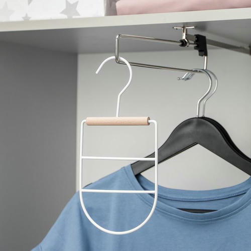 Вешалка для ремней и шарфов SAVANNA Wood, 11,3x24x1,1 см, цвет белый