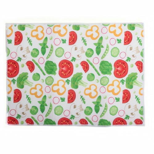 Салфетка для сушки посуды Доляна «Овощи», 38x50 см, микрофибра