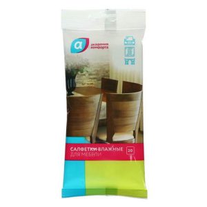 Салфетки влажные Академия комфорта для деревянных поверхностей, 20 шт