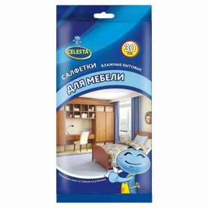 Салфетки влажные бытовые Celesta, для мебели, 30 шт