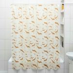 Штора для ванной «Дельфины», 180x180 см, полиэтилен, цвет бежевый