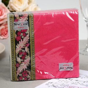 Салфетки бумажные New line FRESCO «Хохлома бордо», 2 слоя, 33*33 см, 20 шт