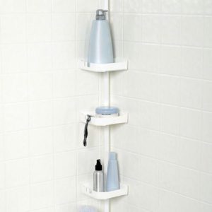 Угловая полка, 4 яруса, 135-250 см, размер полки 14,5х14,5 см, цвет белый