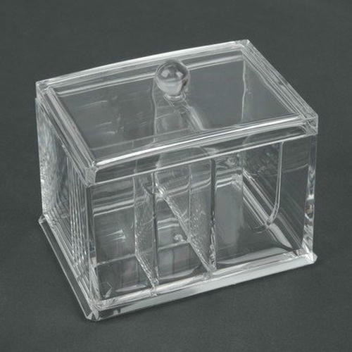 Контейнер для маникюрных/косметических принадлежностей, с крышкой, 4 секции, 14 x 10 x 13 см, цвет прозрачный — изображение 2