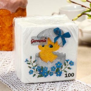 Салфетки бумажные «Гармония цвета. Цыплёнок», 24*24 см, 100 шт