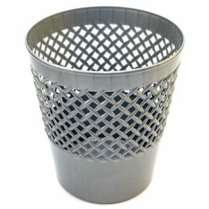 Корзина для бумаг и мусора Uni Офис-класс, 12 литров, пластик, сетчатая, серая