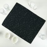 Коврик для сушки посуды Доляна «Папоротник», 38x50 см, микрофибра, цвет чёрный