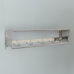 Полка выдвижная с держателем полотенец, 4 двойных крючка, 14,5x13(34)x58 см