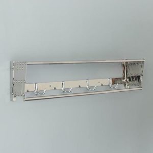 Полка выдвижная с держателем полотенец, 4 двойных крючка, 14,5x13(34)x58 см