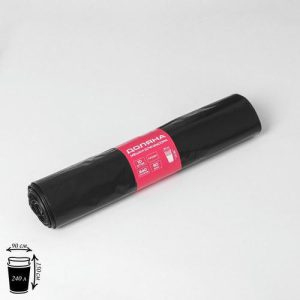 Мешки для мусора Доляна «Профи», 240 л, 90x150 см, 60 мкм, ПВД, 10 шт, цвет чёрный