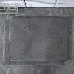 Набор салфеток для сушки посуды, 2 шт: 28x51 см, микрофибра, цвет серый