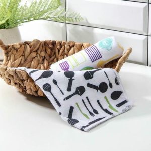 Салфетка для уборки Доляна «Столовые приборы», 30x30 см, цвет МИКС