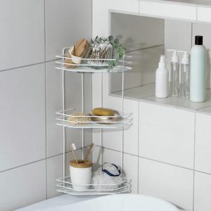 Полка для ванной угловая 3-х ярусная, 20,5x20,5x52 см, цвет белый