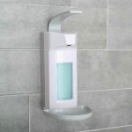 Диспенсер для антисептика/жидкого мыла локтевой, 1 л, пластик, цвет белый