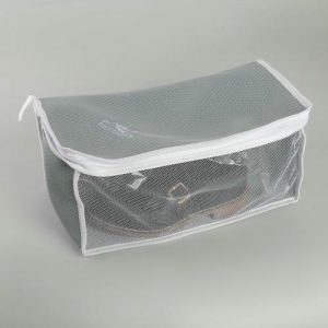 Мешок для стирки обуви Air-mesh, с вышивкой, 37x18x17 см, цвет серый