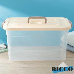Контейнер для хранения с крышкой RICCO, 15 л, 41,5x27x22 см, цвет бежевый