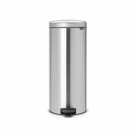 Мусорное ведро Brabantia NewIcon, пластиковое внутреннее ведро, с педалью, цвет стальной матовый, 30 л