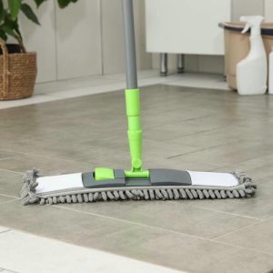Швабра для мытья пола плоская Доляна, насадка из микрофибры 42x12 см, телескопическая ручка 73-124 см