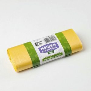 Мешки для мусора биоразлагаемые, ароматизированные, 30 л, 7 мкм, 20 шт в рулоне, цвет жёлтый