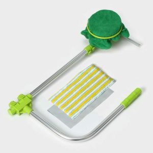 Окномойка-трансформер, с дополнительной ручкой, стальная телескопическая ручка 130 см, губка 14x14 см