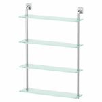 Полка четырёхъярусная, ширина 60 см, матовое стекло, хром