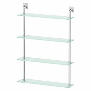 Полка четырёхъярусная, ширина 60 см, матовое стекло, хром