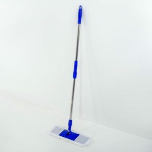 Швабра для мытья пола плоская Доляна «Ocean», насадка из микрофибры 42x14 см, телескопическая стальная ручка 78-117 см