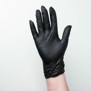 Перчатки виниловые, размер М, 50 пар в упаковке, цвет чёрный