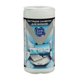 Чистящие салфетки для экранов Top House, в банке, 75 шт