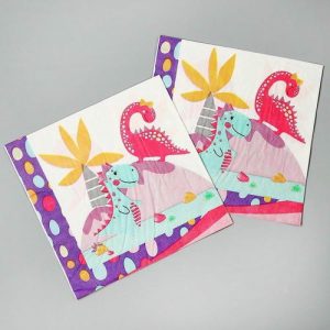 Салфетки бумажные «Дино», в наборе 20 шт