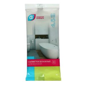 Салфетки влажные Академия комфорта для пластиковых поверхностей, 20 шт