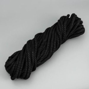 Канат х/б, d=6 мм, 20 м, моток, цвет чёрный