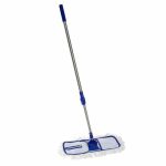 Швабра плоская Доляна, телескопическая ручка 120 см, насадка х/б 39x15 см