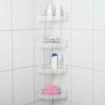 Полка угловая 4-х ярусная «Ажур», 18x29x85 см, цвет белый