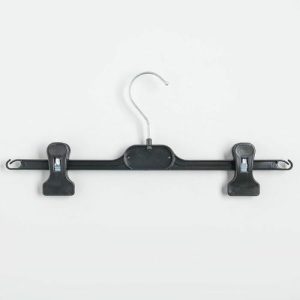 Вешалка для брюк и юбок с зажимами, 35x15 см, цвет чёрный
