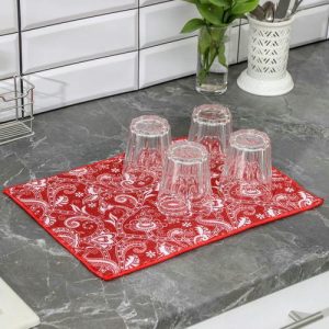 Коврик для сушки посуды Доляна «Цветочный мотив», 30x40 см, микрофибра