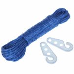 Верёвка бельевая Доляна, d=3 мм, длина 10 м, 2 крючка, цвет МИКС