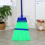 Метла пластиковая Доляна, 138x26 см, металлический черенок (Плоская)