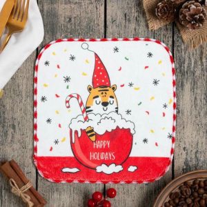 Новогодняя салфетка для уборки Happy Holidays, 20х20 см, п/э