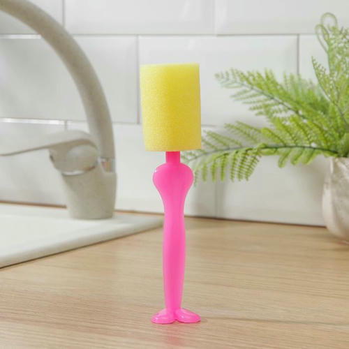 Ёрш для посуды поролоновый «Силуэт», 18x4 см, цвет МИКС