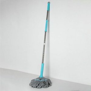 Швабра для мытья пола с отжимом Доляна, стальная ручка 135 см, насадка из микрофибры 180 гр, цвет МИКС