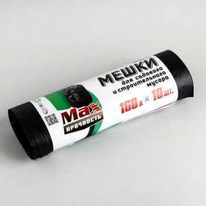 Мешки для садового и строительного мусора Popular, 160 л, 39 мкм, ПВД, 10 шт, цвет чёрный