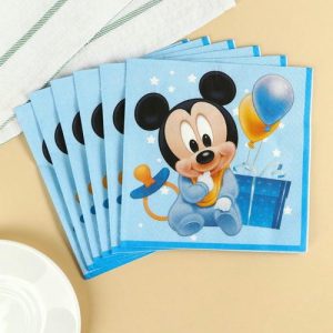 Салфетки бумажные Микки Маус, 33х33 см, 20 шт., 3-х слойные